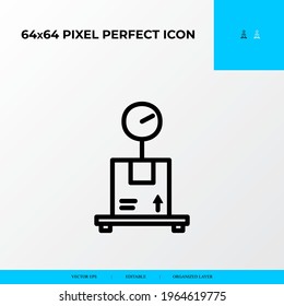 package weight check 64x64 Pixel perfect icon.Logistics and shipping vector line icon style.