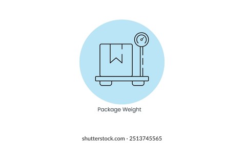 Icono de Vector de medición de peso del paquete para servicios de envío y logística