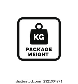 Package weight packaging mark icon symbol vector
