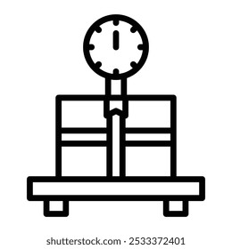 Design do ícone de linha do vetor de peso do pacote