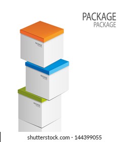 Package white box design 2, vector illustration
