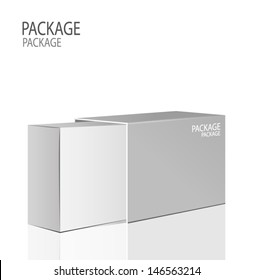 Package white box design 2, vector illustration 