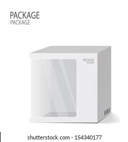 Package white box design 2, vector illustration 