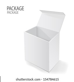 Package white box design 2, vector illustration 