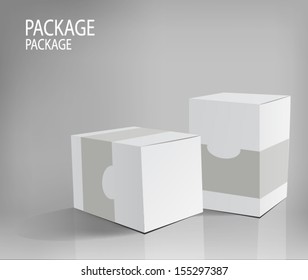 Package white box design 2, vector illustration 