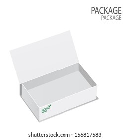 Package white box design 2, vector illustration 
