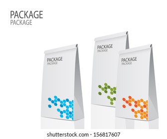 Package white box design 2, vector illustration 