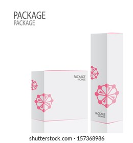 Package white box design 2, vector illustration 