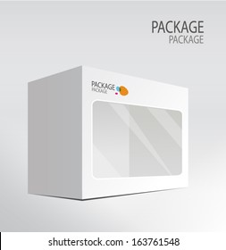 Package white box design 2, vector illustration 