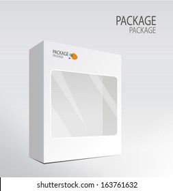 Package white box design 2, vector illustration 