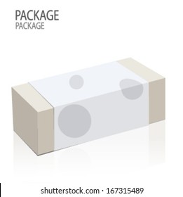 Package white box design 2, vector illustration