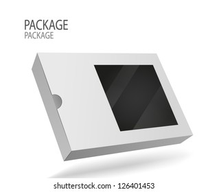 Package white box design 3, vector illustration