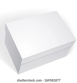 Package white box design isolated on white background, template for your package design, put your image over the box in multiply mode, vector illustration eps 8.