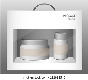 Package white box design, vector illustration