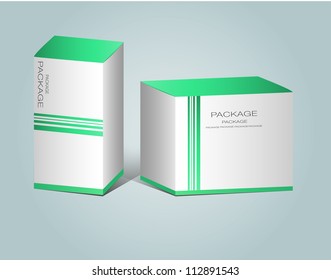 Package white box design, vector illustration