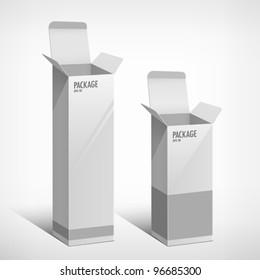 Package White Box Long Design, Vector Illustration