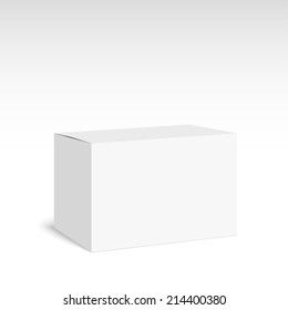 Package white box on a white background. vector. Realistic 3d blank 