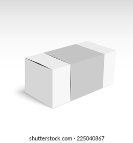 Package white box on a white background. vector. Realistic 3d blank 