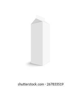 Package white box on a white background. vector. Realistic 3d blank