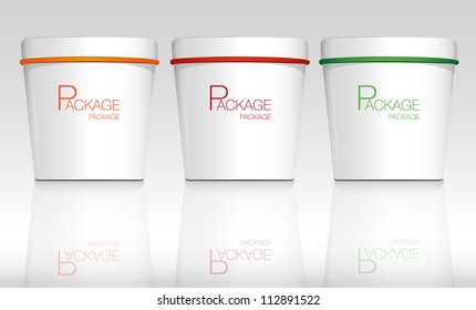 Package white and color  design, vector illustration