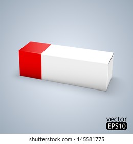 Package white and red box design