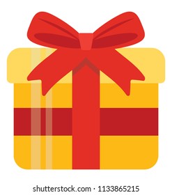 A package wrapped in a ribbon denoting icon for gift pack  