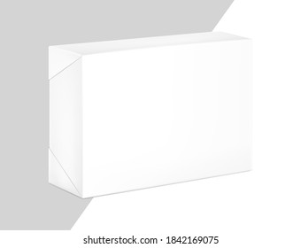 Package wrapper mockup. Perspective view. Vector illustration isolated on white background. Easy to use for presentation your product, design. EPS10.	