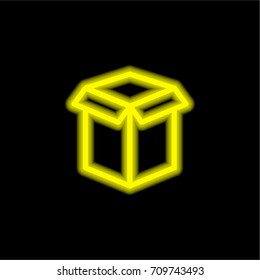 Package yellow glowing neon ui ux icon. Glowing sign logo vector