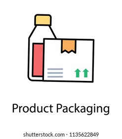 
Packaged bottle icon is designed to enlighten the idea for product packaging 
