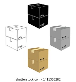 Packaged boxes with goods. Logistics delivery single icon in cartoon,black style isometric vector symbol stock illustration web.