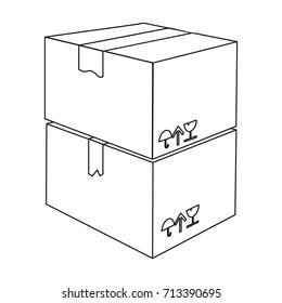 Packaged boxes with goods. Logistics delivery single icon in outline style isometric vector symbol stock illustration web.