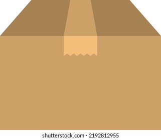 Packaged cardboard box isolated vector illustration.