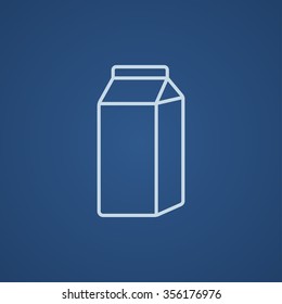 Packaged dairy product line icon for web, mobile and infographics. Vector light blue icon isolated on blue background.