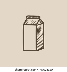 Packaged dairy product vector sketch icon isolated on background. Hand drawn Packaged dairy product icon. Packaged dairy product sketch icon for infographic, website or app.