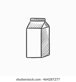 Packaged dairy product vector sketch icon isolated on background. Hand drawn Packaged dairy product icon. Packaged dairy product sketch icon for infographic, website or app.