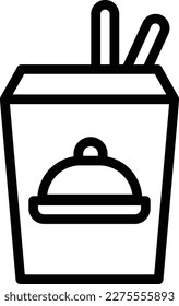 Alimentos envasados listos para ser enviados Icono de línea