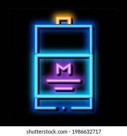 packaged milk neon light sign vector. Glowing bright icon packaged milk sign. transparent symbol illustration