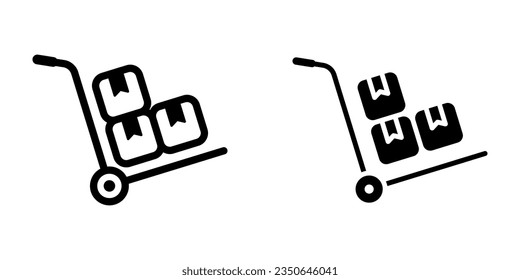 Packages delivery trolley icon. sign for mobile concept and web design. vector illustration
