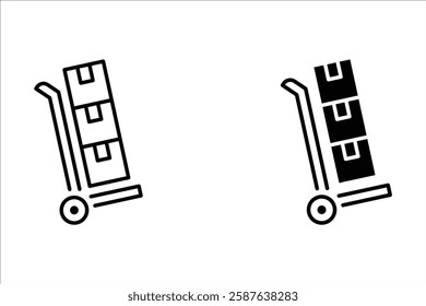 Packages delivery trolley icon. sign for mobile concept and web design. vector illustration