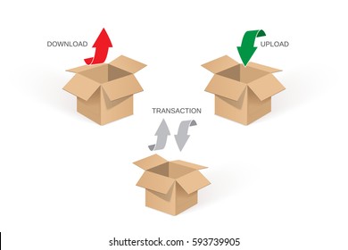 Packages to download, store information, data, materials, items.