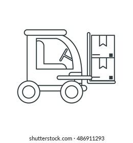 Packages and forklift of Delivery and shipping concept