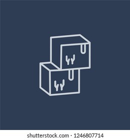 Packages icon. Packages linear design concept from Delivery and logistic collection. Simple element vector illustration on dark blue background.
