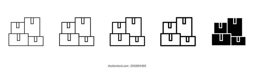 Icono de paquetes Ilustración de esquema simple