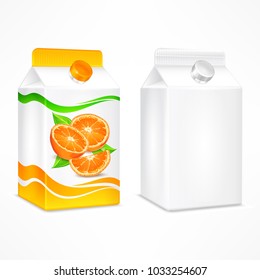 350 Orange juice carton packaging template Stock Vectors, Images ...