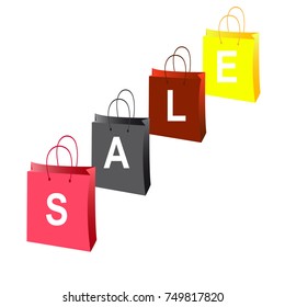 Packages for purchases on a white background. Black Friday.