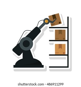 Packages and robot of Delivery and shipping concept