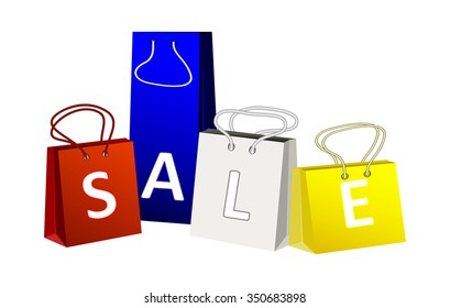 packages with sale inscription