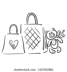 Packages. Sketch. Vector illustration