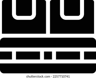 paquetes Ilustración vectorial en un fondo transparente. Símbolos de calidad superior. Iconos vectoriales de glifos para diseño de conceptos y gráficos. 
