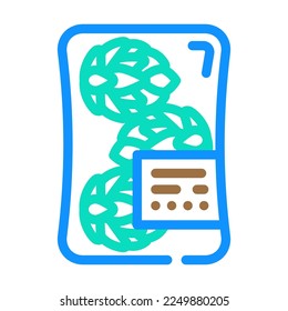 Verpackung Archoke Farbe Symbol Vektorgrafik. Artischocken-Zeichen verpacken. einzelne Symbolillustration